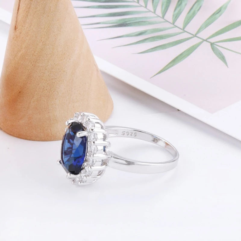 Cut 3.2ct to create blue Zircon ring original charm engagement ring