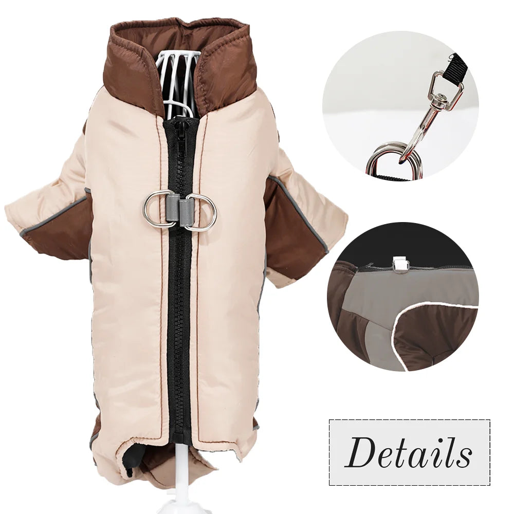 Warm Pet Clothes With D-ring Reflective Dog Jumpsuit For Small Medium Dogs Camouflage Puppy Coat For Winter Chihuahua Pug Jacket