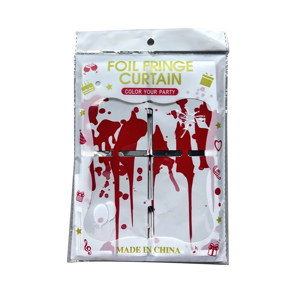 Halloween Decor Party Supplies Rain Squares Curtain Halloween Hanging Decorations Frightening Background Curtains Wall Props