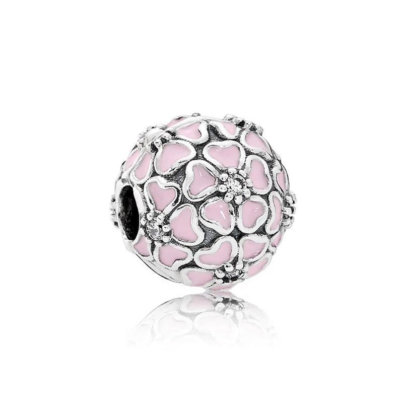 Hot Selling 925 Silver Pink Cup, Bag Beads, Moon Cross Pendant Suitable for European Original Bracelet DIY Exquisite Jewelry