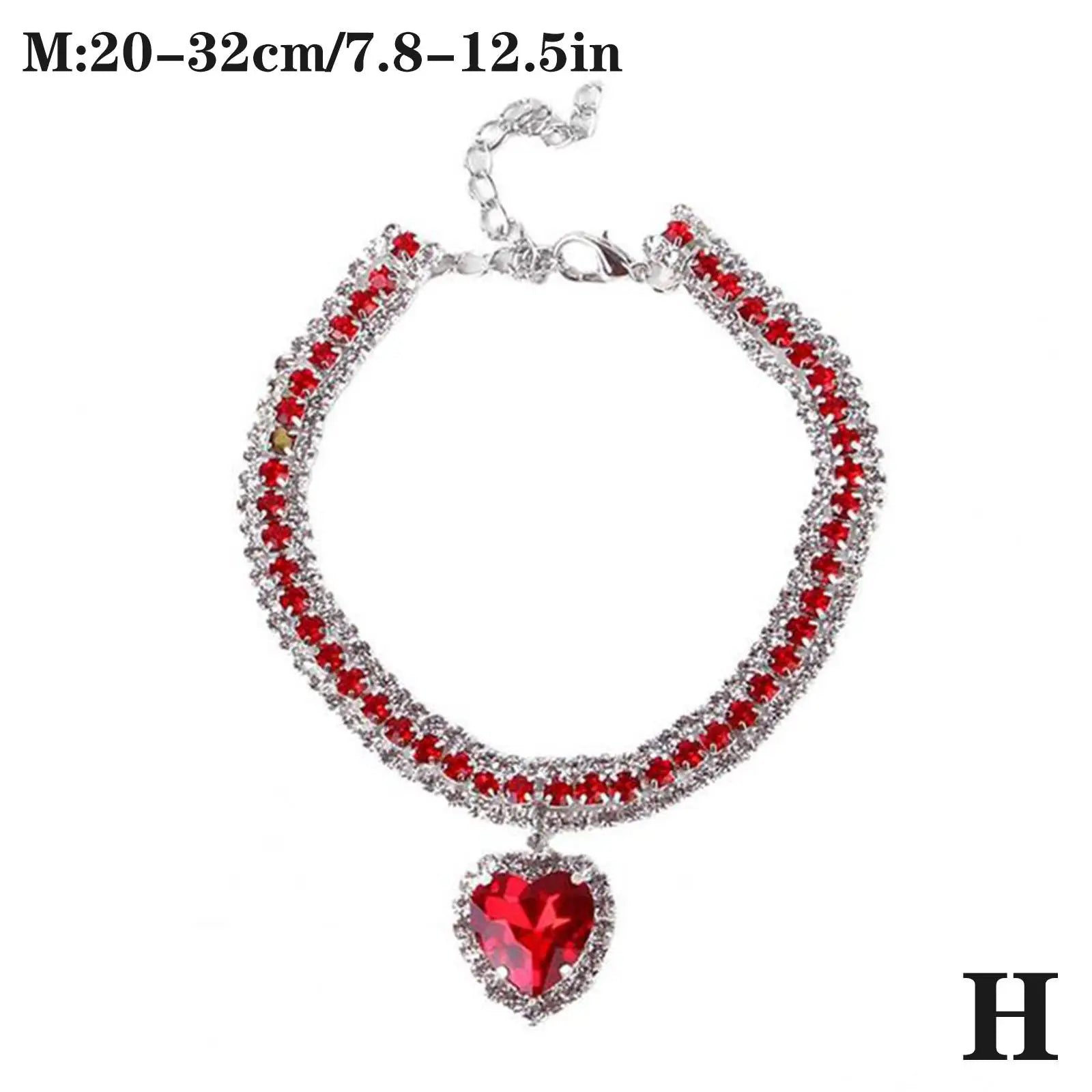 Luxury Crystal Cat Collar Love Pendant Necklace Pet Collar Adjustable Small Dog Cat Neck Ring Rhinestone Collar Pet Accessories