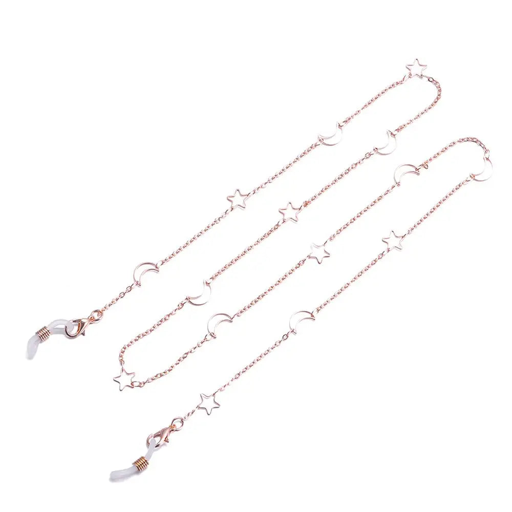 New Fashion Women Eyeglass Chain Hollow Star Pearl Beaded Sunglasses Reading Glasses Lanyard Eyewear Holder Neck Strap Rope
