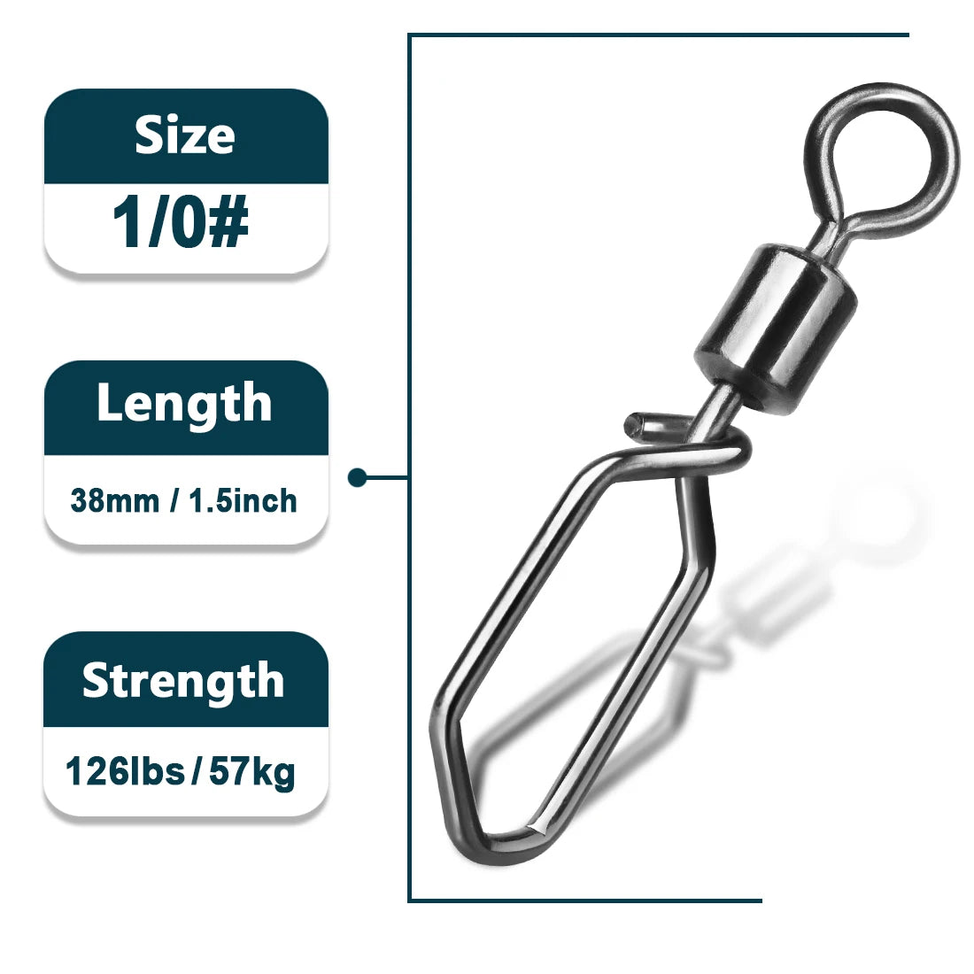 Fishing Swivels Snap 25~100Pcs Hooked Snap Stainless Steel Fishing Rolling Barrel Swivel Fishing Lure Connector Interlock Snap