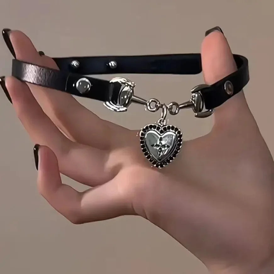 Gothic Y2K Red Butterfly Star Heart Cross Pendant Ghost Claw Choker Charms Necklaces Women Aesthetic Accessories Grunge Jewelry