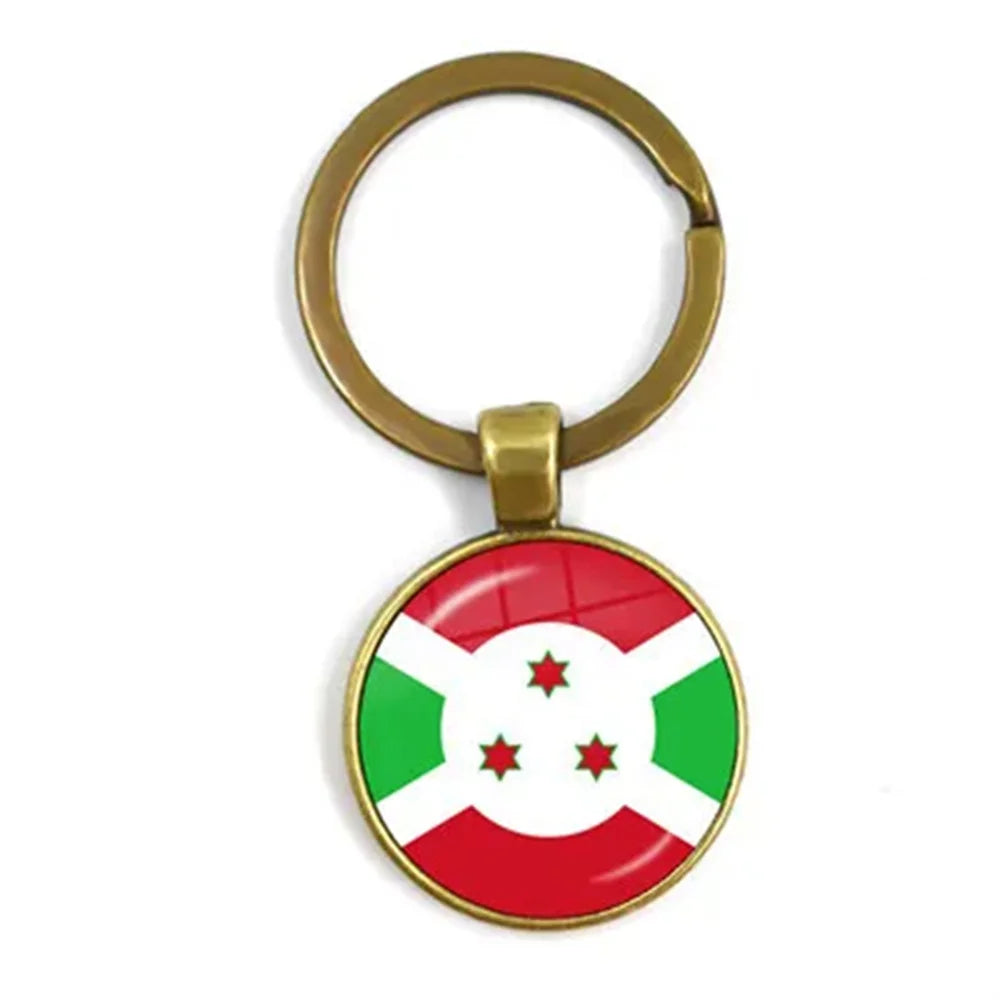 Western Sahara,Guinea,Saint Helena,Niger,Guinea-Bissau,Benin National Flag Keychain 25mm Glass Cabochon Key Rings For Gift