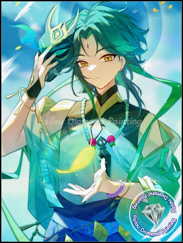 MINISO 5D DIY Diamond Painting Xiao Kazuha Wanderer Style Embroidery Square/Circular Mosaic Art Home Decoration Handmade DIY