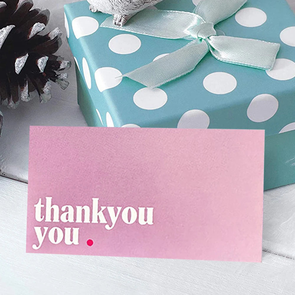 50pcs Elegant Small Business Pink Thank You Cards, Appreciation Greeting Cards for Clients, Employees, Customers