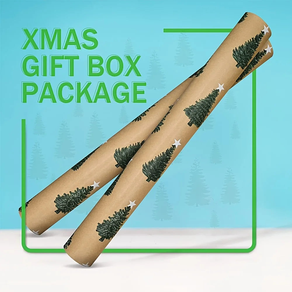 1 Roll Christmas Tree Wrapping Paper - Holiday Christmas and Birthday Decorations, Colorful Gift Wrapping, DIY Party Sup