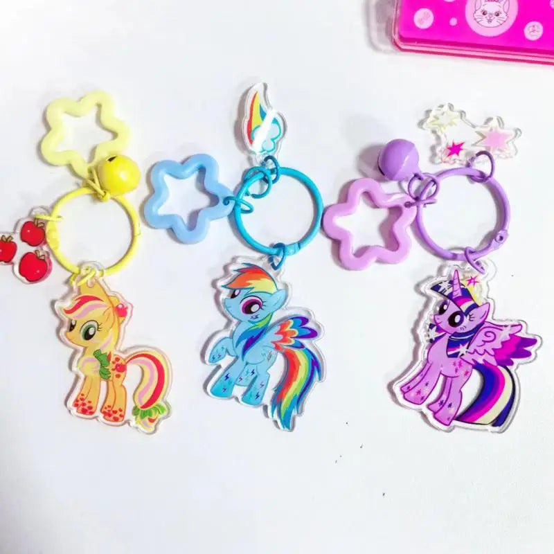 Anime Kawaii My Little Pony Keychain Unicorn Key Ring Fashion Car Keys Chain Girls Backpack Pendant New Bags Decor Toys Gift