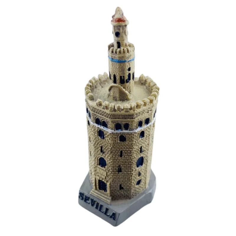 Torre del Oro Seville Spain Resin Handicraft Souvenirs Desktop Ornament Indoor Table Buildings Home Decoration Gift Collection