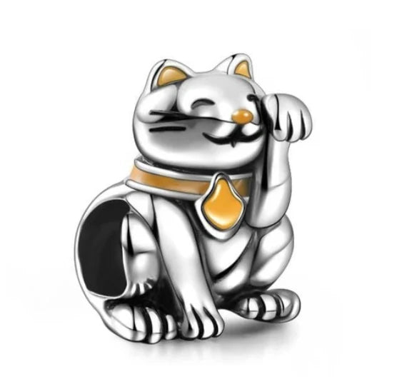 Animals Series Charms 925 Silver fortune Cat Pets Fit 925 Original Bracelet Necklace DIY Pendants Fashion Jewelry For Woman