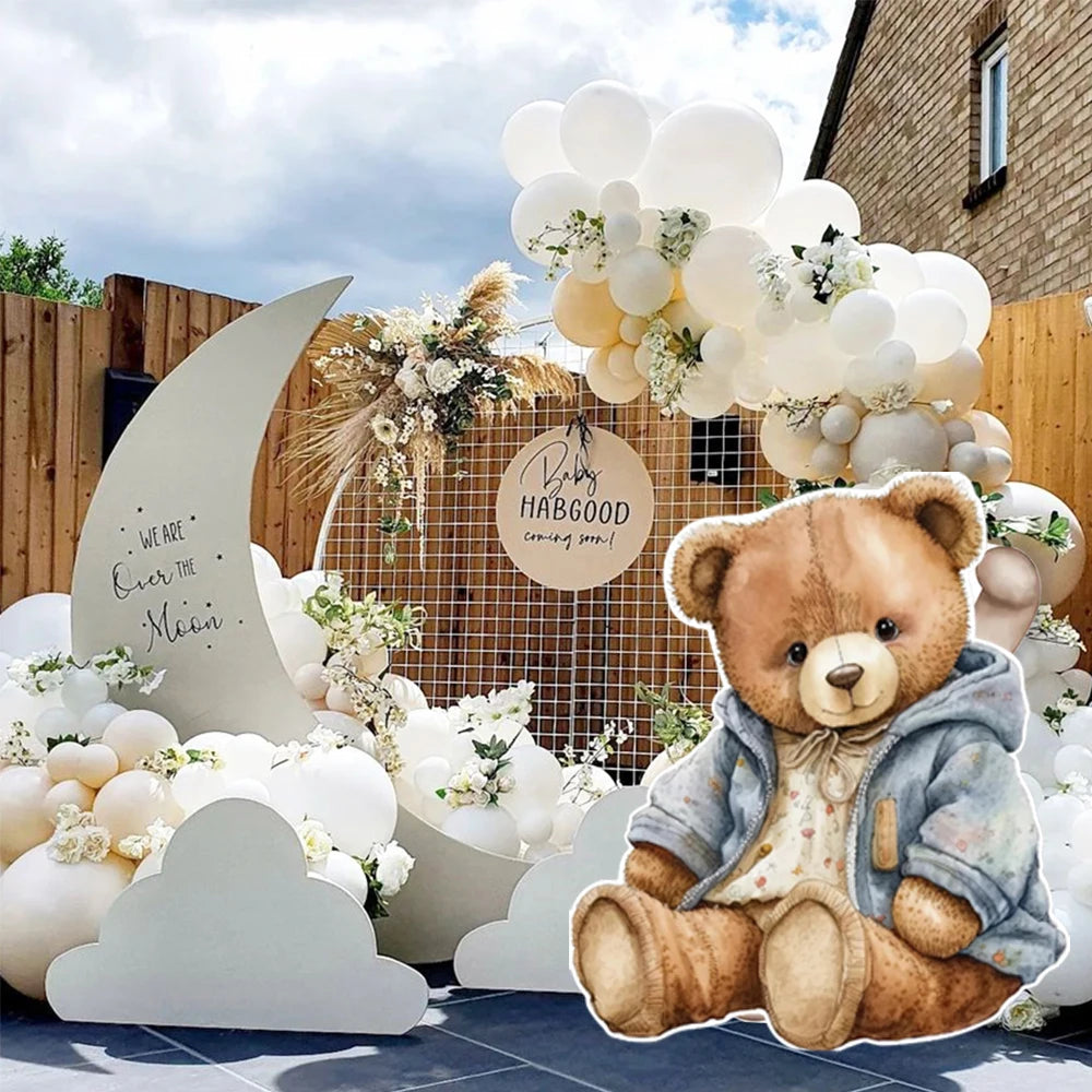 24/36inch Cartoon Bears Cutouts Teddy Bear KT Board Backdrop DIY Bearly Birthday Baby Shower Party Photo Props Decoration Suppli