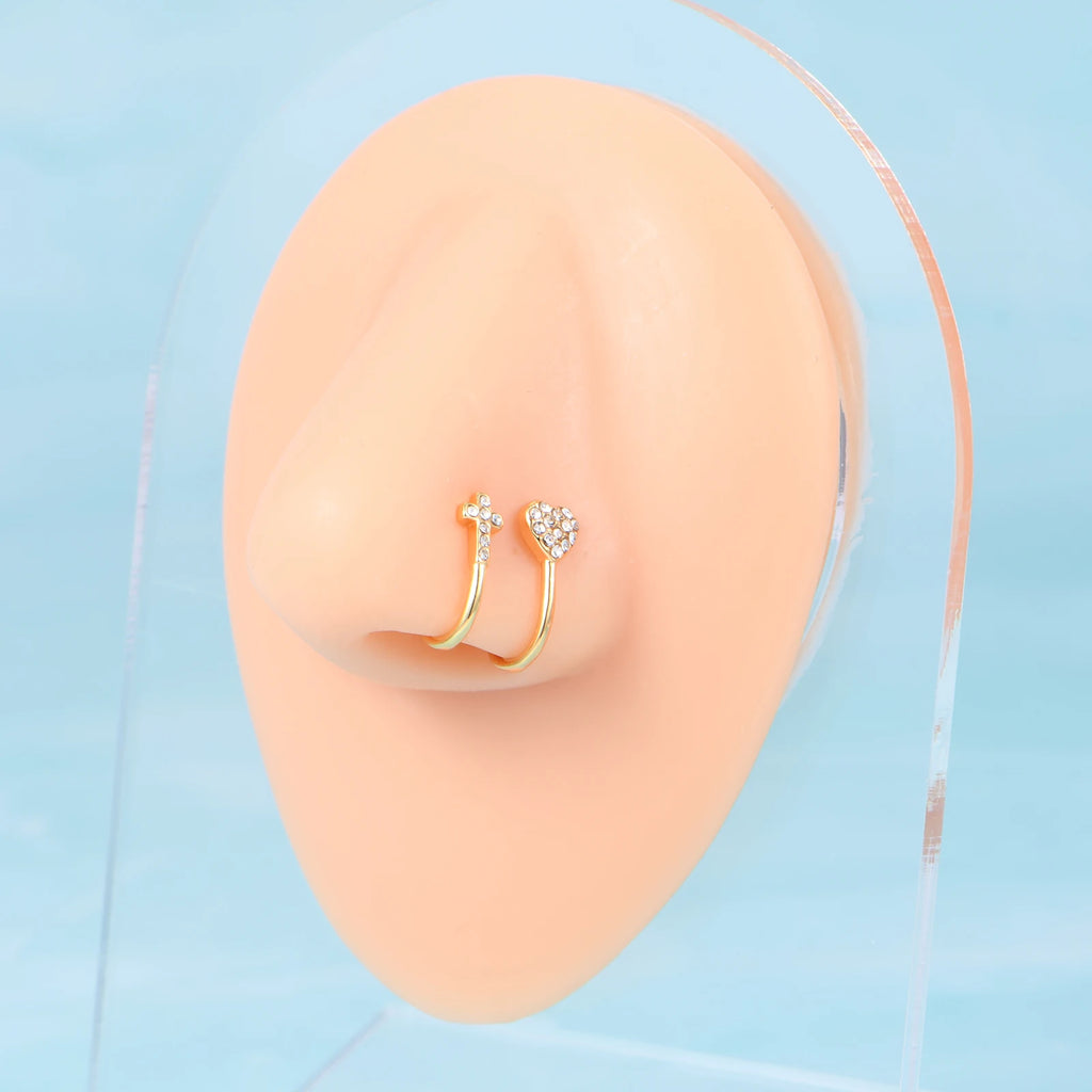 1Pcs Stainless Steel Nose Ring Hoop C Shape Septum Rings Non Piercing Ear Clip Earring Fake Nose RingsWomen Piercing Jewelry