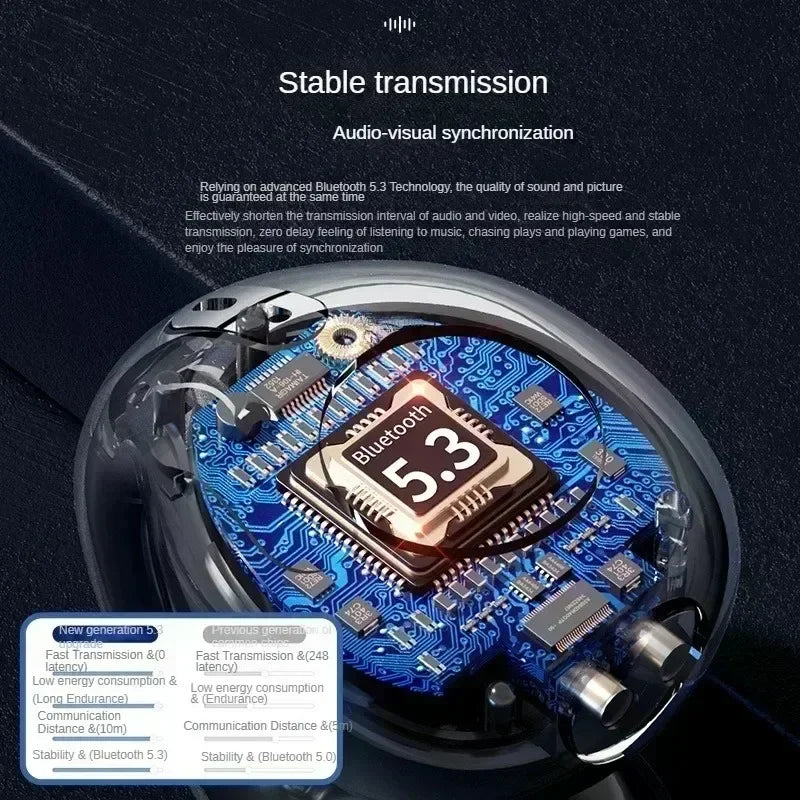 T75 Fone Bluetooth Headset 5.3 Wireless Bone Conduction Headphones  Canceling HD Call Sports Gaming Earphone