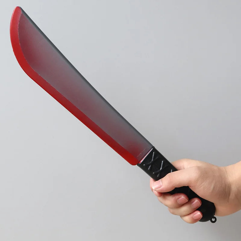 1pcs Halloween Fake Bloody Weapons Plastic Knife Axe Sickle Halloween Costume DIY Cosplay Props Decor Simulation Plastic Knife