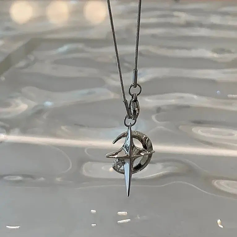 Gothic Punk Y2K Black Crystal Cross Pendant Necklace for Women Vintage Multi Layer Bead Necklace 90s EMO Charm Jewelry Gift