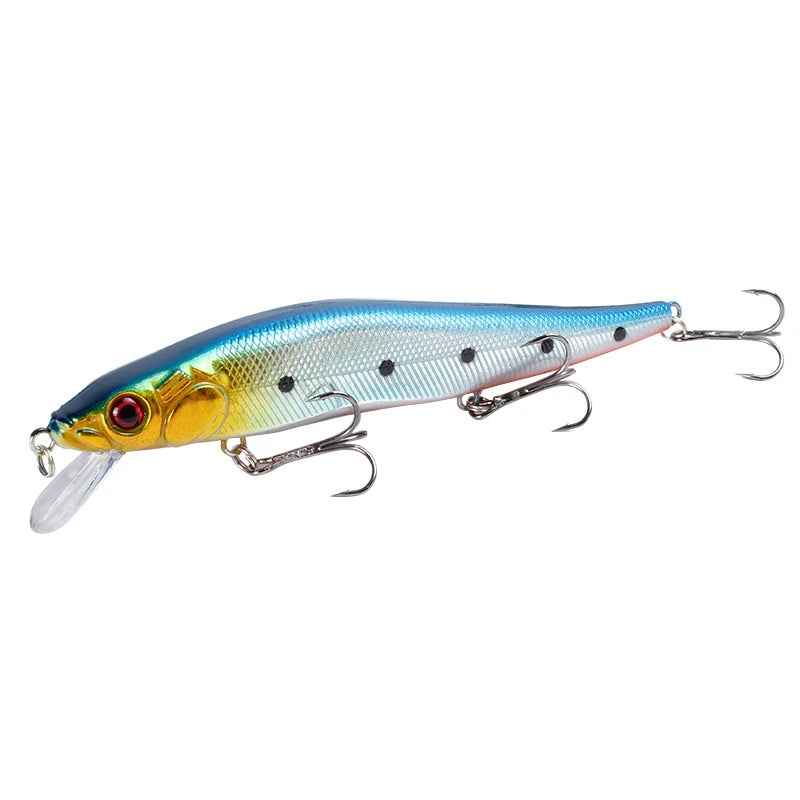 1Pcs Fishing Lure 115mm/14g Minnow Crankbait Wobblers 3D Eyes Perch Artificial Bait Pike Carp Bait Swim Bait Fishing Pesca