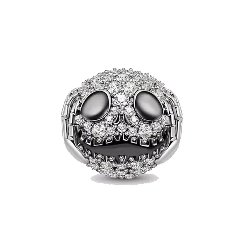 Miniso Scared Skeleton Ghost Series 925 Sterling Silver Charm Halloween hat Bead Fit Women Original Bracelet Jewelry For Gift