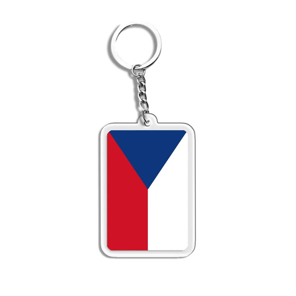 National Flag Keychain Serbia Spain Argentina USA Brazil France Portugal Denmark Poland Tunisia Flags Football Keyring Gifts