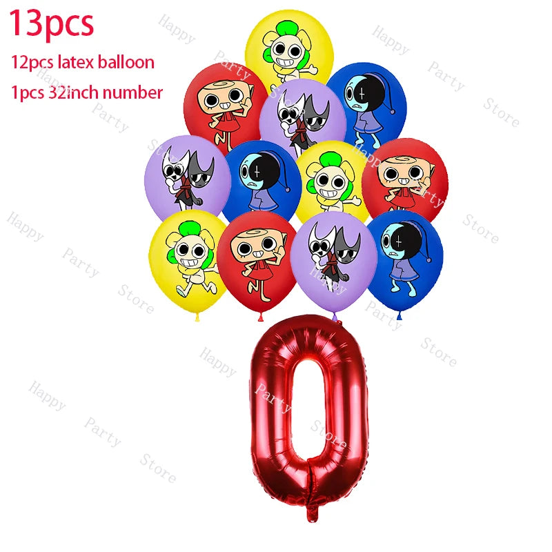 Dandy's World Birthday Party Decoration Split Sales Balloon Backdrop Cake Topper Dandy's World Birthday Party Supplies