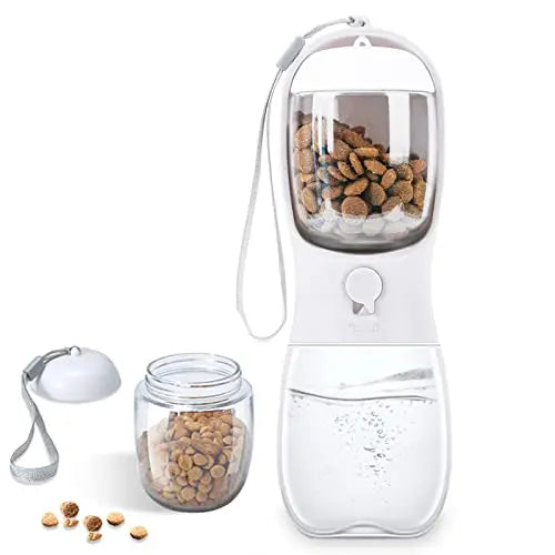 Portable Dog Water Bottle with Food Container Food Grade Material Dog Cat Travel Pet Water Cup Bottle Water Bottle Pet Dispenser