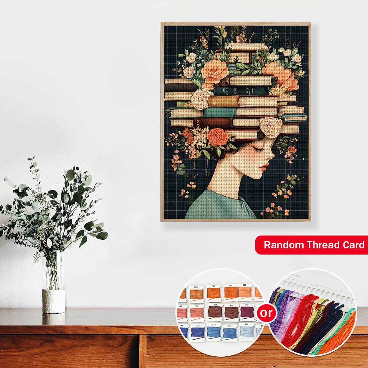 1PC 30X40cm/11.8X15.7inch, sewing machine, 11CT/14CT printed cross stitch DIY kit, adult beginner's relaxed cross stitch kit