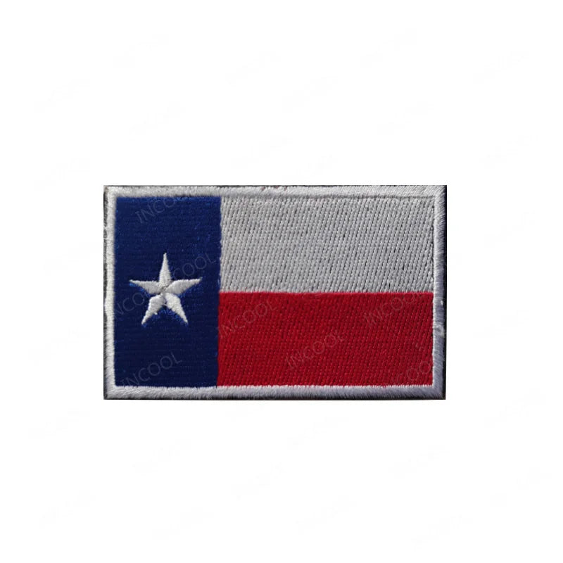 State of Texas Flag Full Embroidery Patches PVC Rubber Appliques TX Lone Star Tactical Decoration Badges For Clothing Backpack