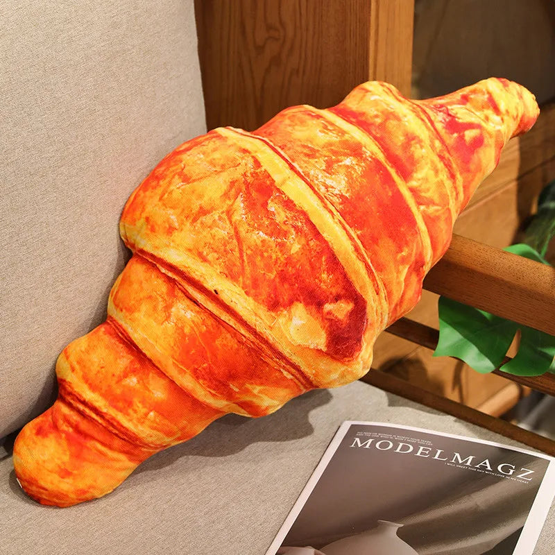 Creative French Bread Plush Pillow Stuffed Baguette Croissant Hotdog Plushie Peluche Party Prop Decor Sleeping Companion Cushion