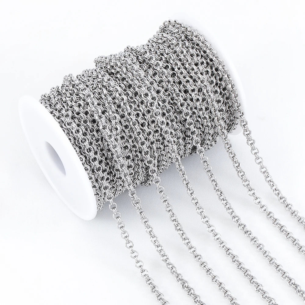 1meter Gold Stainless Steel Chain Multi Styles Star Thick Cable Curb Chains for Necklace Bracelet Jewelry Making DIY No Fade