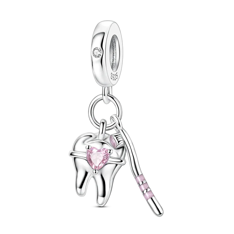 Original Charms Bead 925 Sterling Silver Inlaid Zirconium Bowknot Love Heart Balloon Pendants Fit Bracelet DIY Jewelry Marking