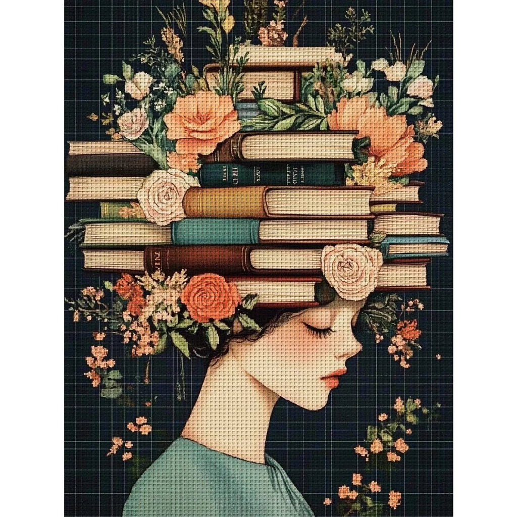 1PC 30X40cm/11.8X15.7inch, sewing machine, 11CT/14CT printed cross stitch DIY kit, adult beginner's relaxed cross stitch kit