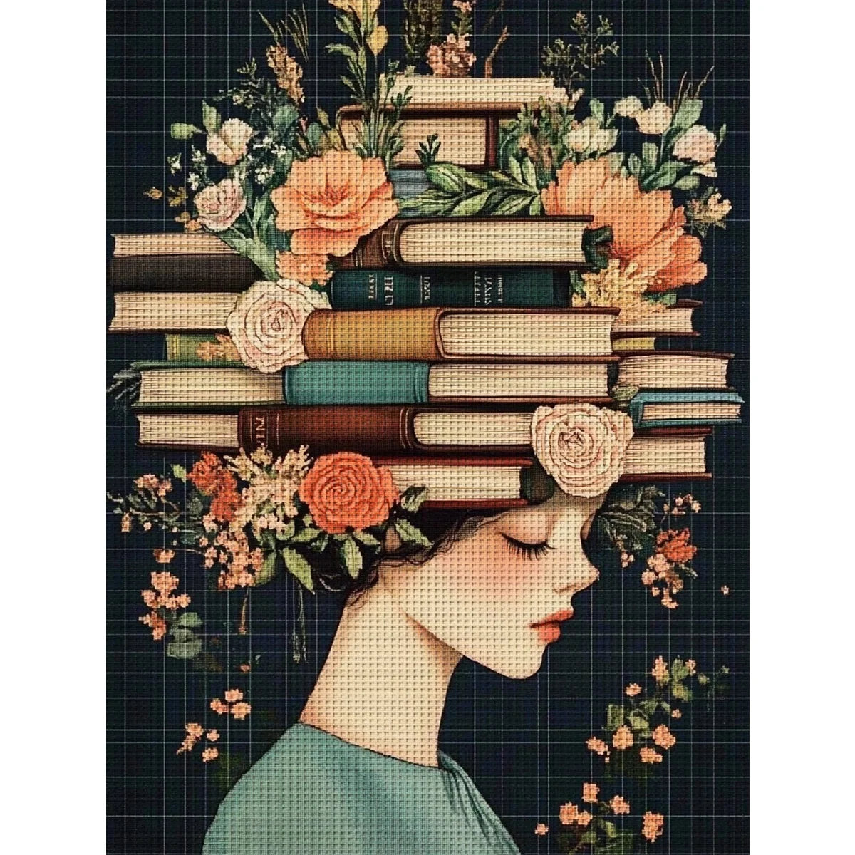 1PC 30X40cm/11.8X15.7inch, sewing machine, 11CT/14CT printed cross stitch DIY kit, adult beginner's relaxed cross stitch kit