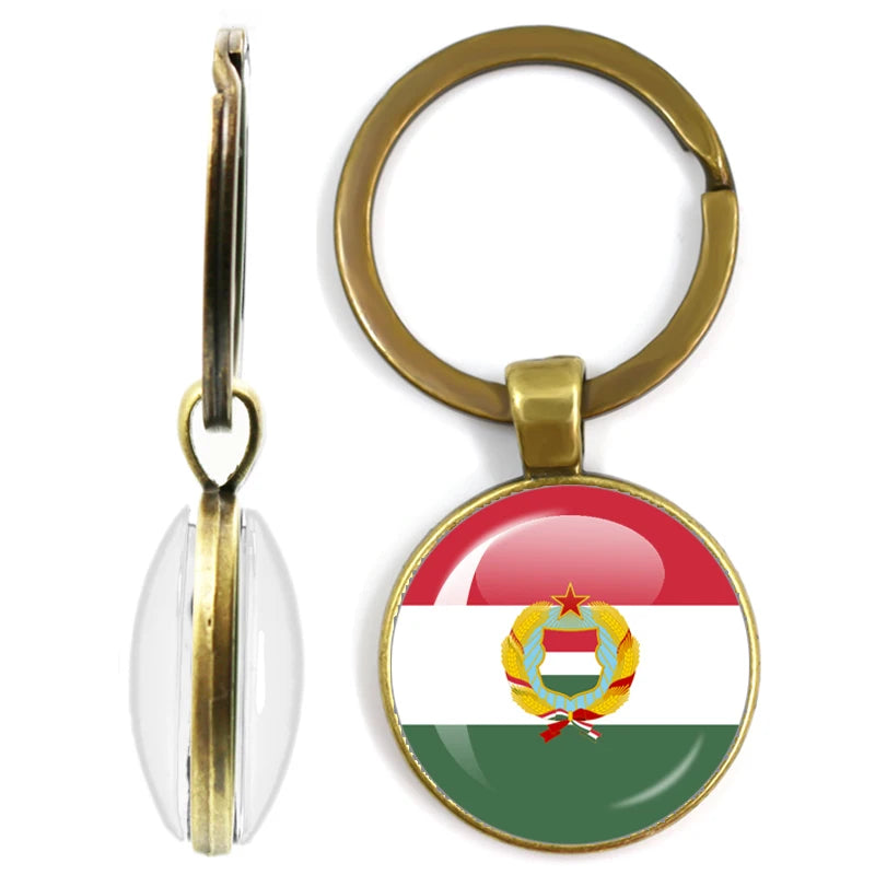 National Flag Glass Double-Sided Keychain Ethiopia Islas Canarias Kenya Sudan Madeira Melilla South Sudan Ceuta Seychelles