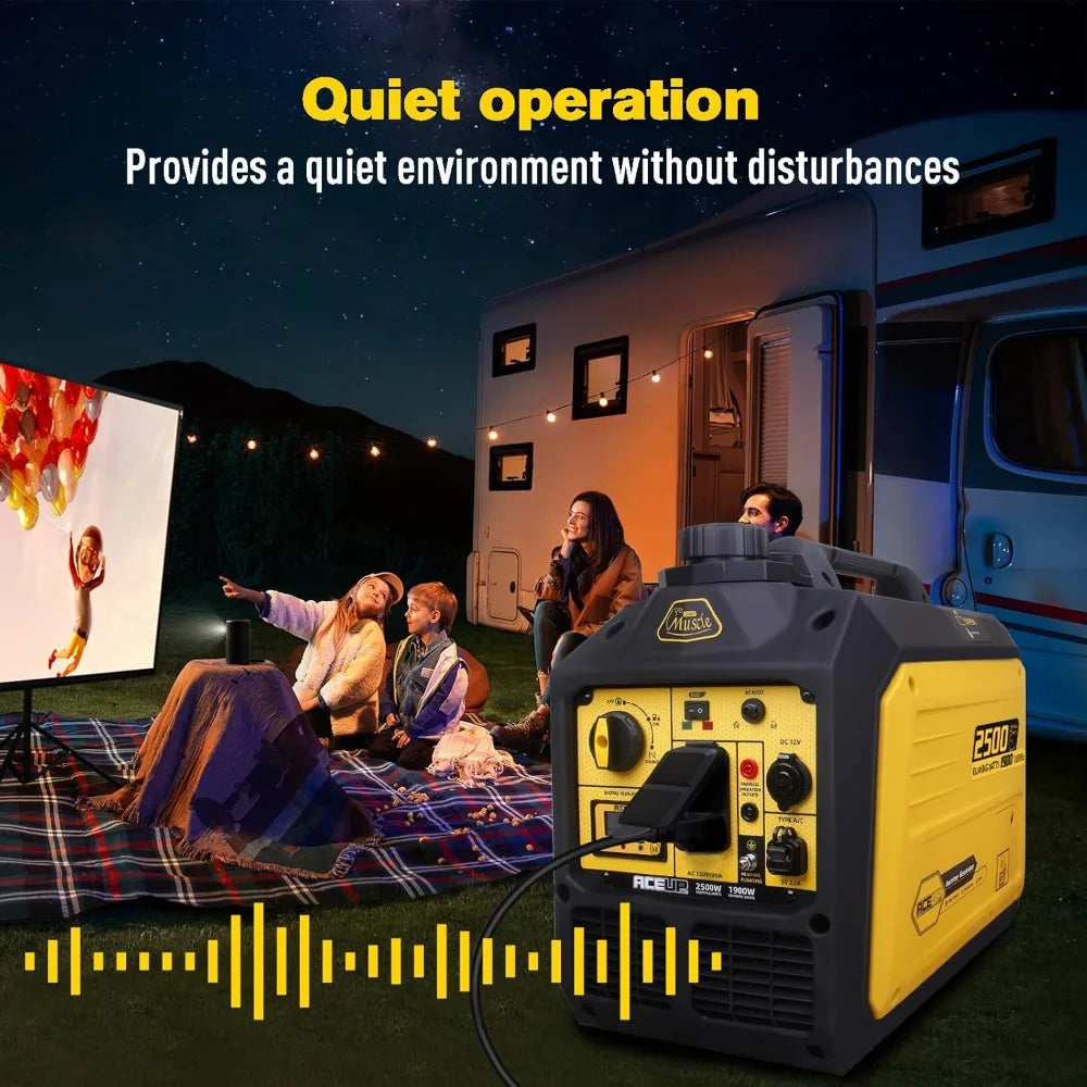 2500 Watt Gas Inverter Generator, Super Quiet Portable Generator for Home use, Camping, EPA Compliant