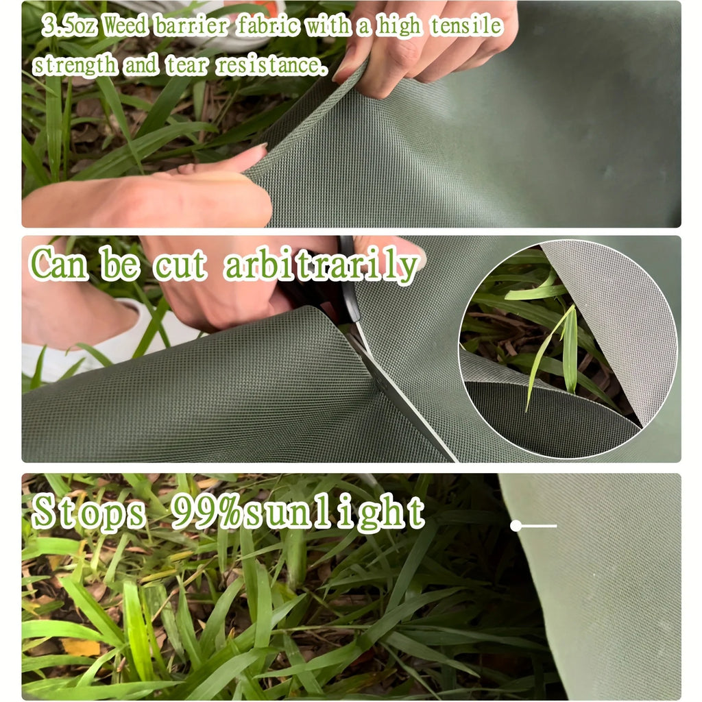 Heavy duty landscape fabric, used to prevent weeds in gardens, suitable for ground covering plants, garden fabric