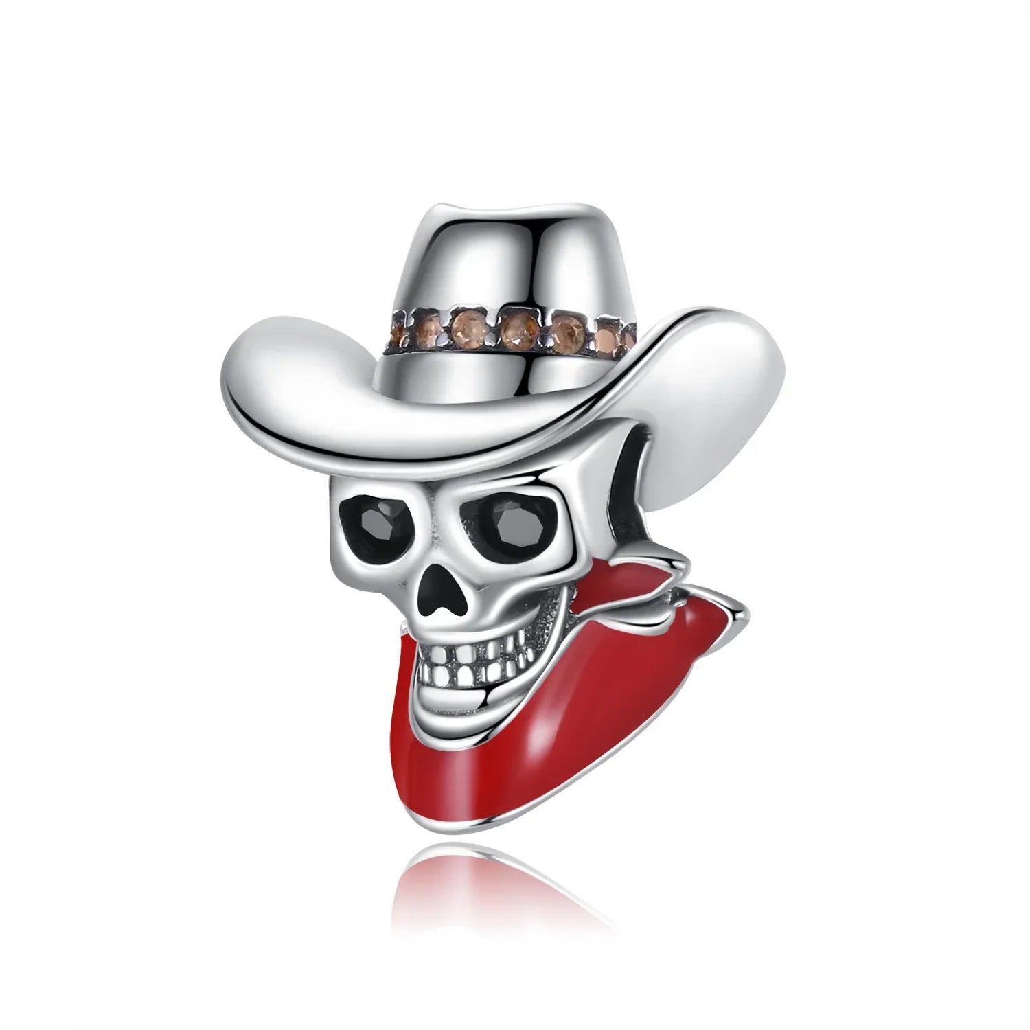 Original 925 Sterling Silver Halloween Charms Pumpkin Skull Witch Ghost Bead Earrings Pendant Fit Bracelet Necklace Jewelry