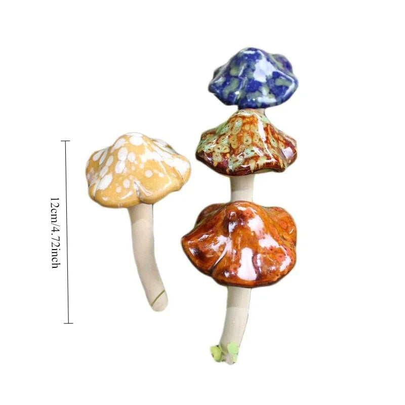 4 ceramic crafts, fleshy flower pot decoration, exposed mushroom garden decoration