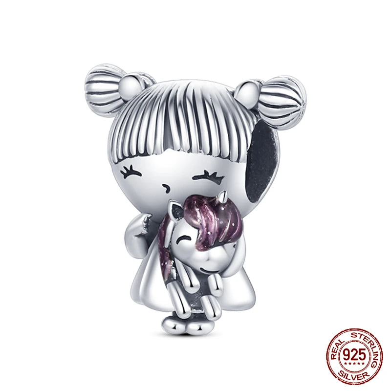 new in Real 925 Sterling Silver Boys and Girls Bicycle Charms Beads Fit Qikaola 925 Original Bracelets Fine DIY Jewelry Making