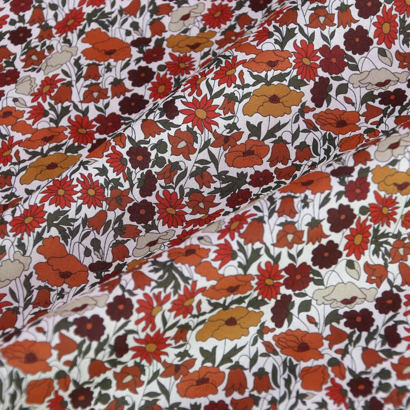 poppy forest pink flowers print custom tana liberty London print fabric 100% cotton lawn for baby dress DIY fabric