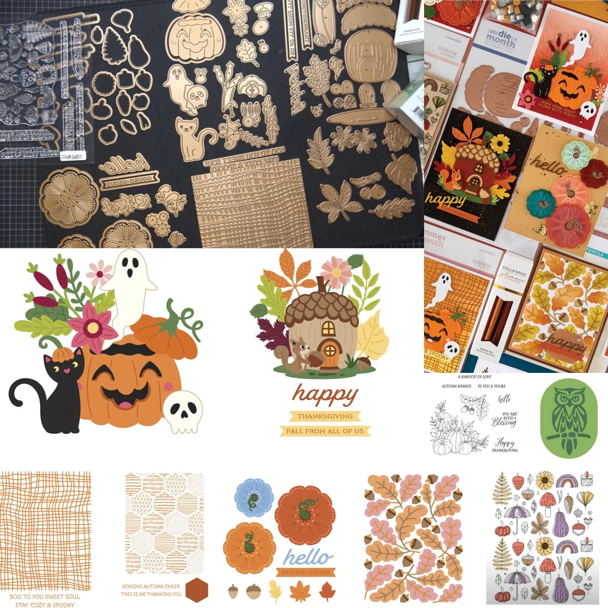 New Pumpkin ghost Acres Metal Cutting Dies Clear Stamps Gilded Weave Hot Foil Stencil Wax for DIY Making Card Craft Autumn 2025