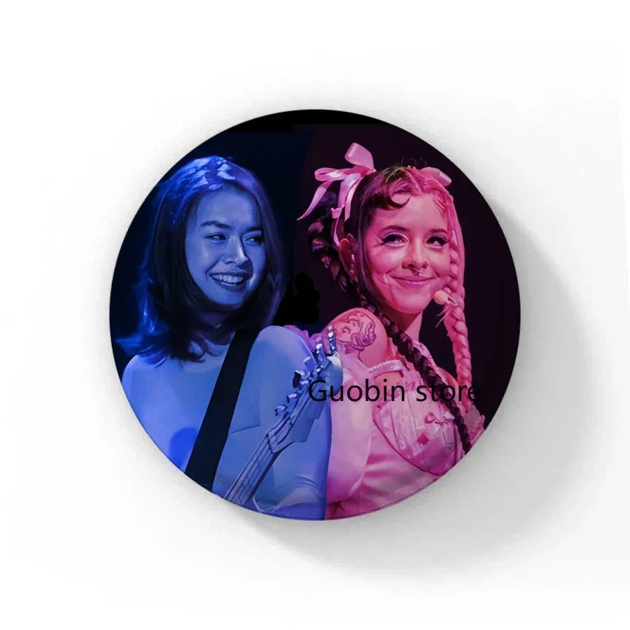 58mm Singer Mitski Enamel Pins Black and White Handmade Brooch Cartoon Cosplay Badge on Backpack Jewelry Accessories Gifts