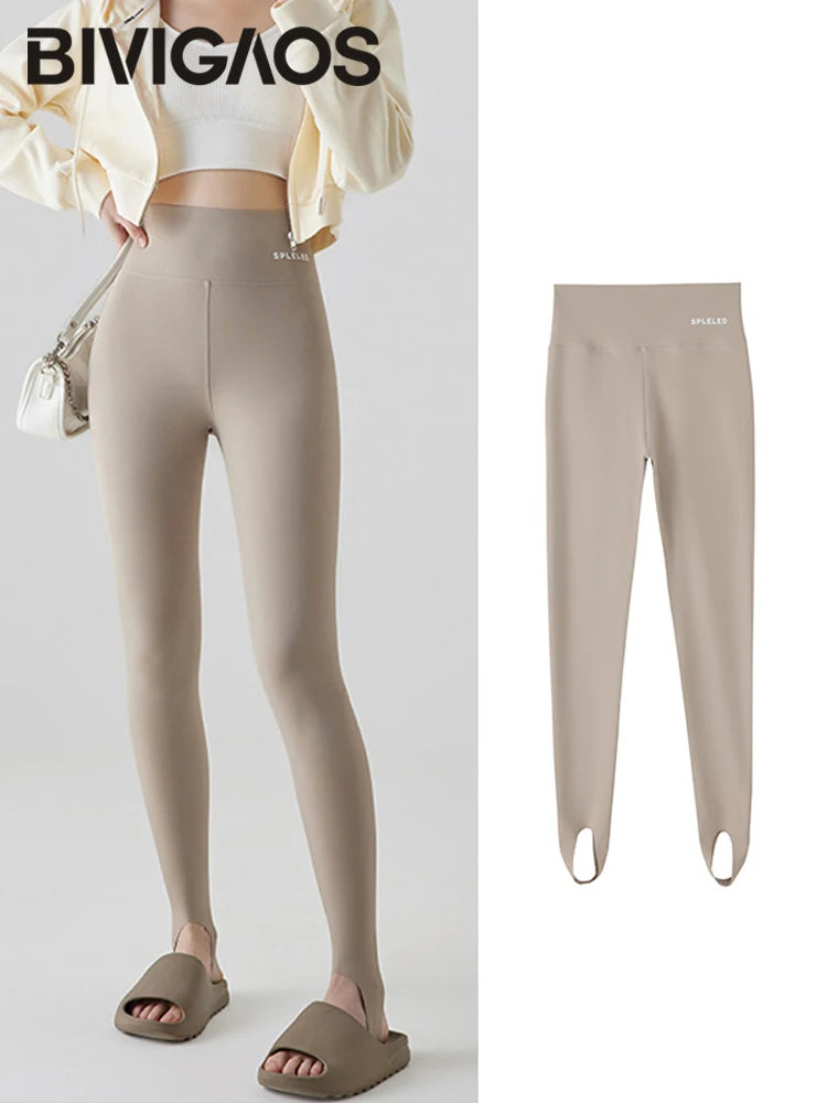 BIVIGAOS Skin-Touch Seamless Foot Pants Sharkskin Leggings Women Autumn New Fitness Sport Leggings Sexy Body Shape Shark Pants