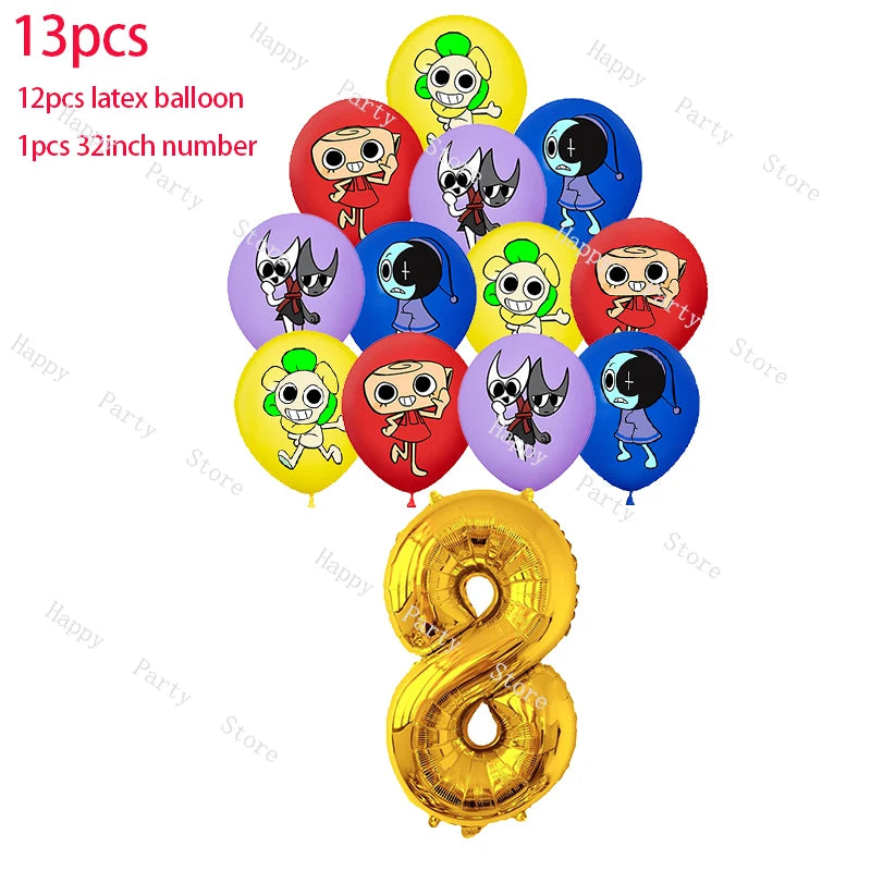 Dandy's World Birthday Party Decoration Split Sales Balloon Backdrop Cake Topper Dandy's World Birthday Party Supplies