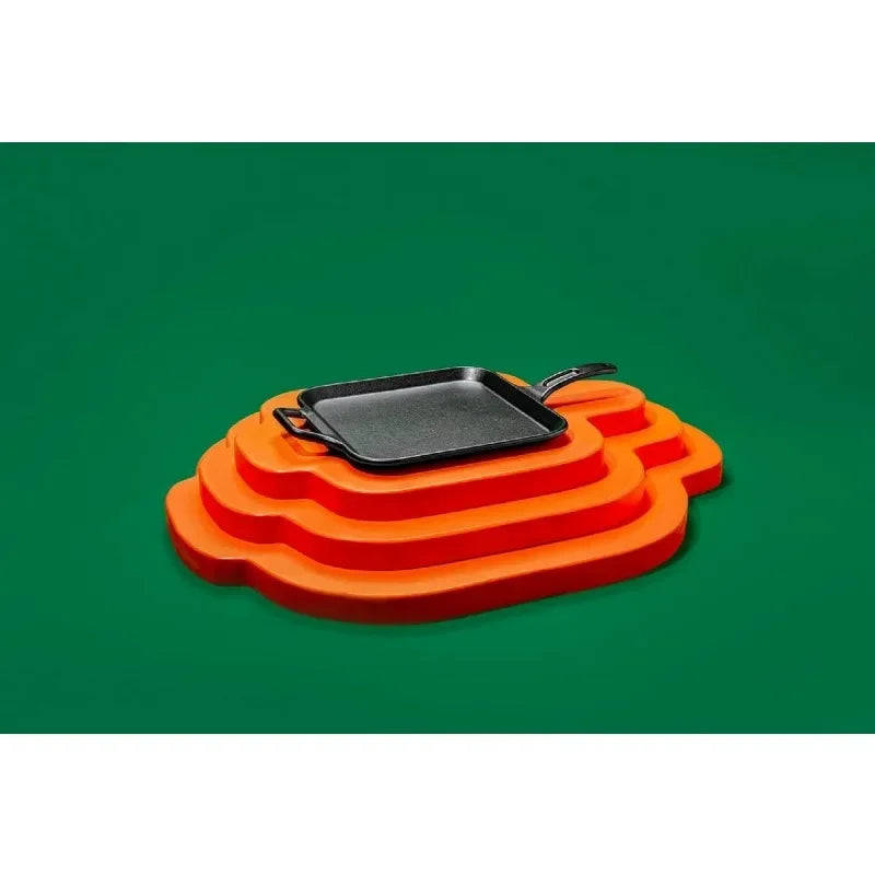 HOME. BOLD 12 Inch Seasoned Cast Iron Square Griddle, Design-Forward Cookware