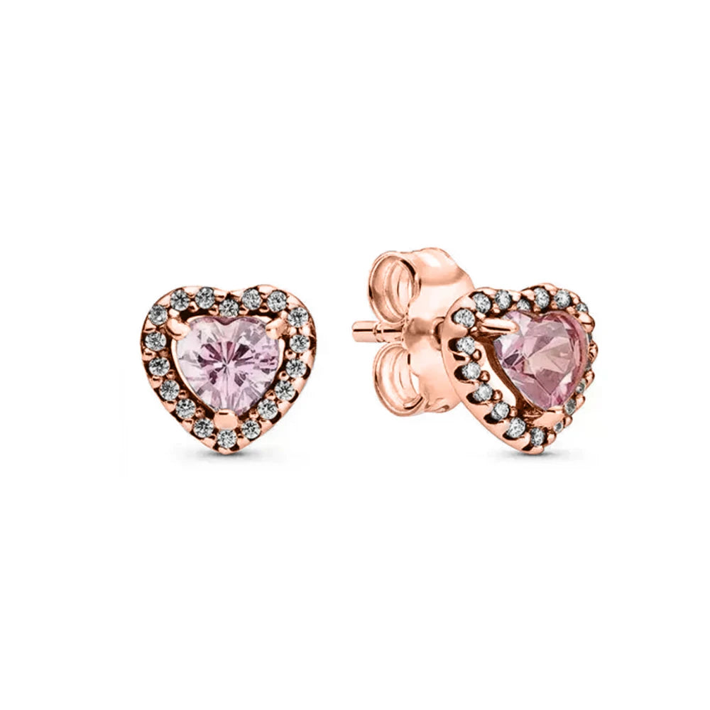 2025Hot Selling 925 Sterling Silver Heart-Shaped Colored Zircon Exquisite Earrings, Suitable For Girls' Charming Jewelry Gifts