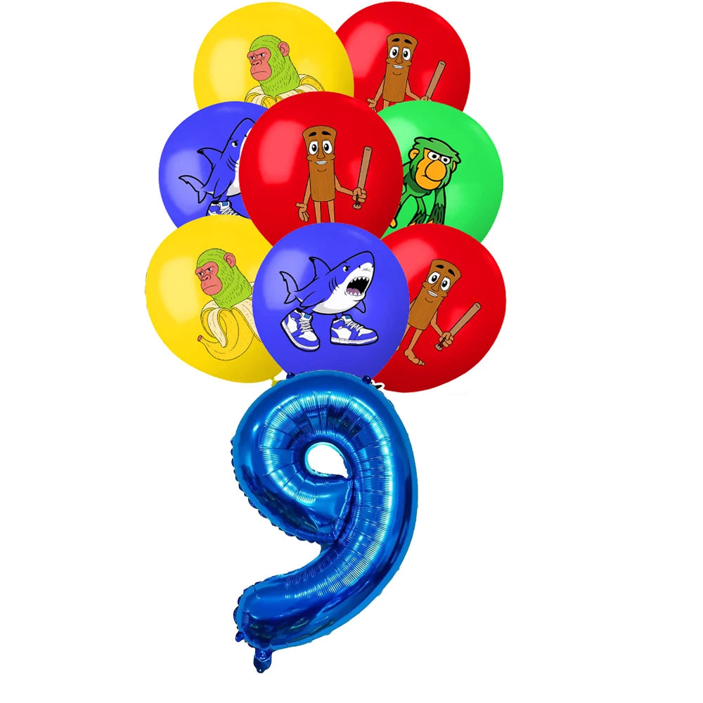 New Italian Brainrot Tablecloth Decorations Tung Tung Sahur Tralalo Theme Table Cover Tableware Set for Kids Birthday Party Gift