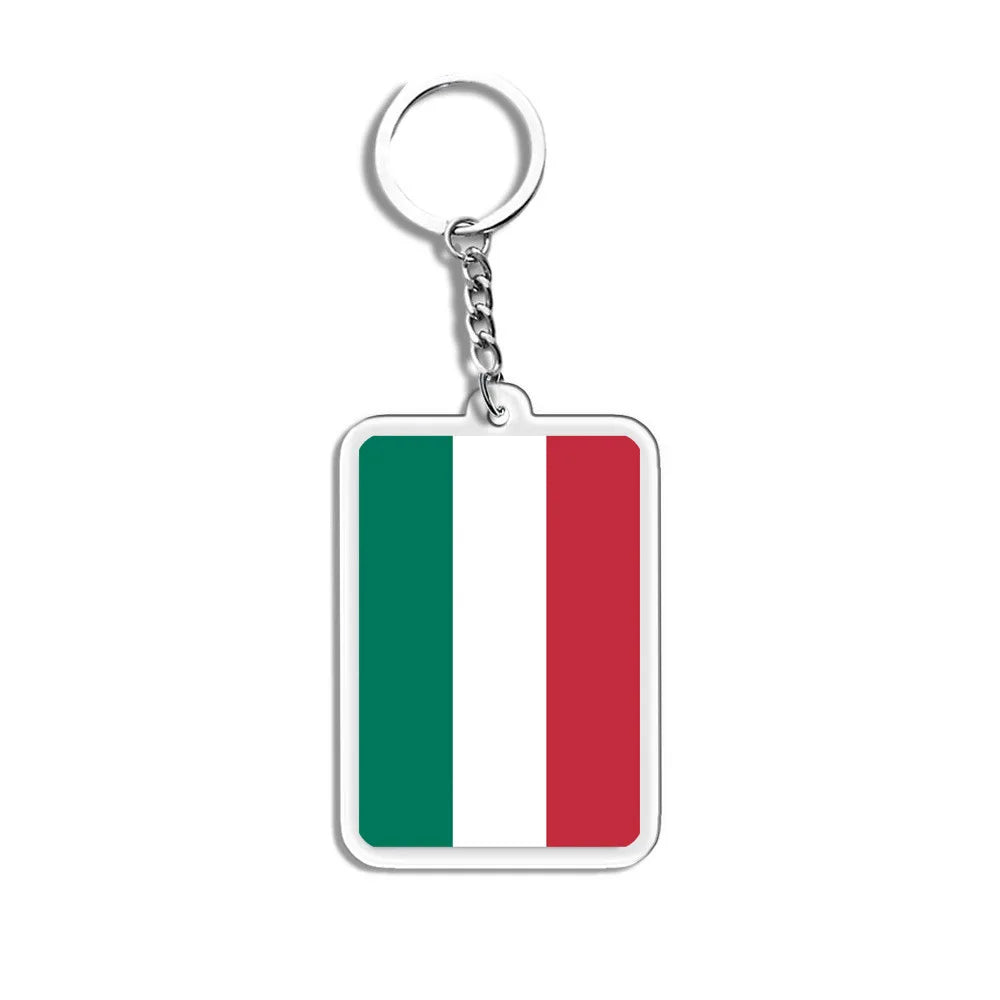 National Flag Keychain Serbia Spain Argentina USA Brazil France Portugal Denmark Poland Tunisia Flags Football Keyring Gifts