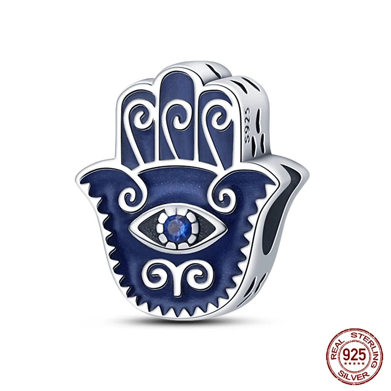 100% Real 925 Sterling Silver Classic Devil's Eye Charms Beads For Women Fit Original Qikaola Bracelets Fine DIY Jewelry Making