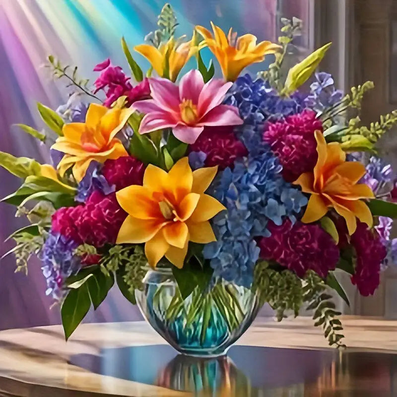 Huacan 5D Landscape Diamond Painting Flower Series Art Picture Full Square/round Rhinestone Embroidery Set Wall Decor