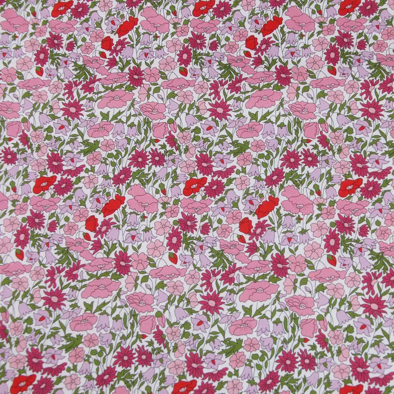 poppy forest pink flowers print custom tana liberty London print fabric 100% cotton lawn for baby dress DIY fabric